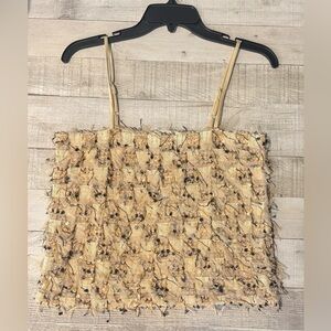 Textured Tan Sleeveless Top